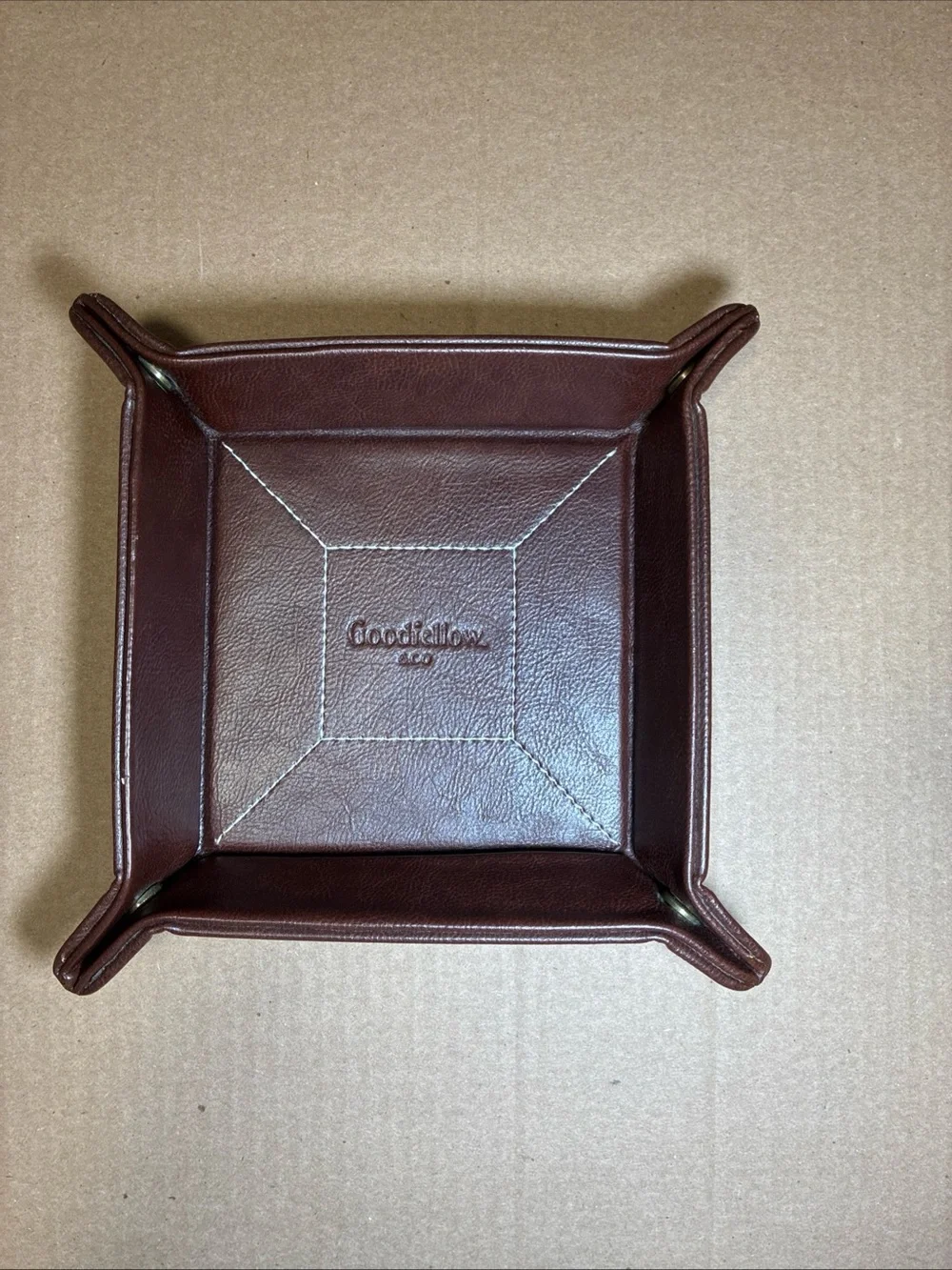 Goodfellow & Co Dark Brown Leather Catchall Tray